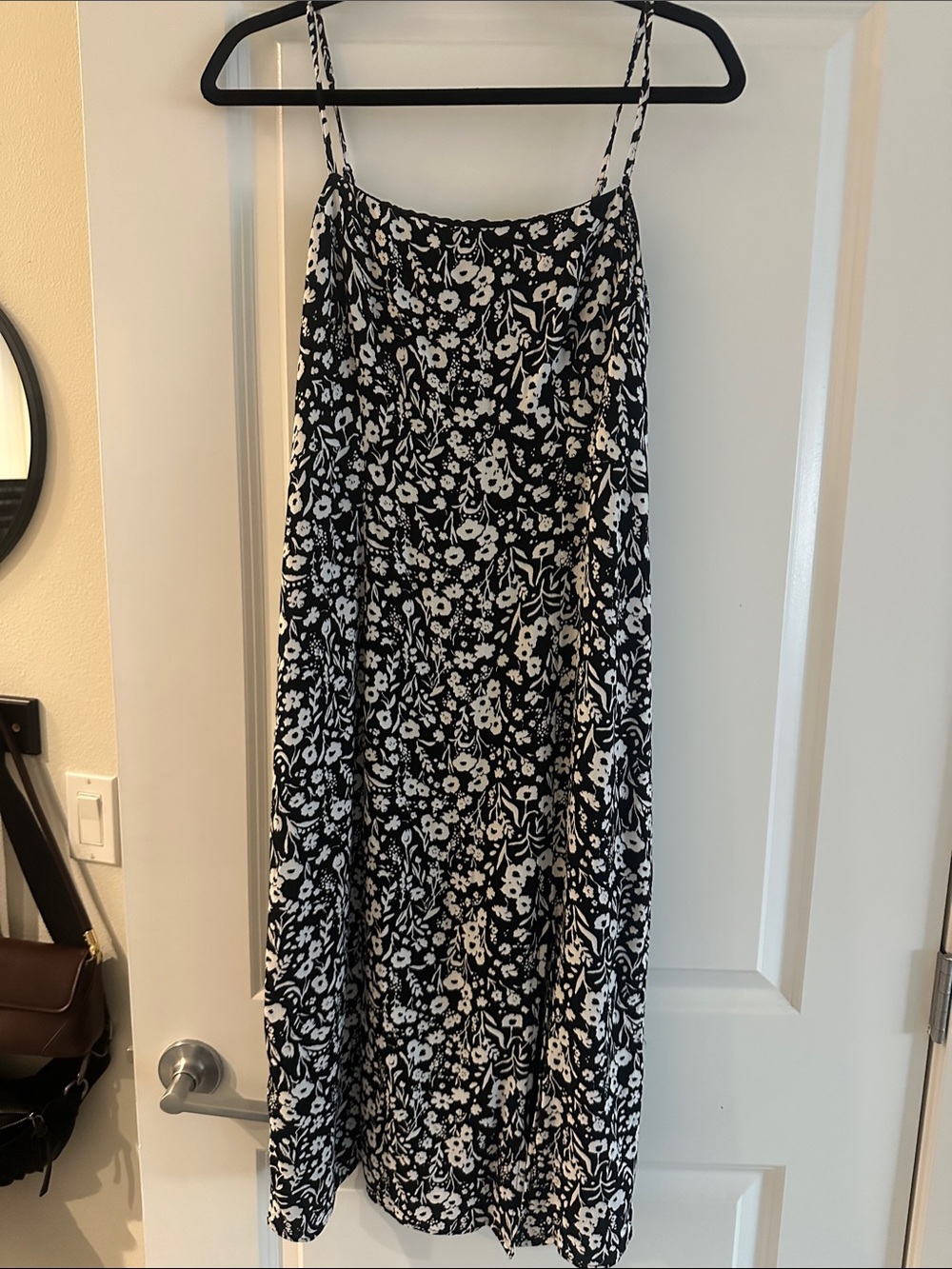 Black & White Floral Midi Dress